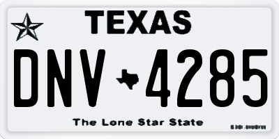 TX license plate DNV4285