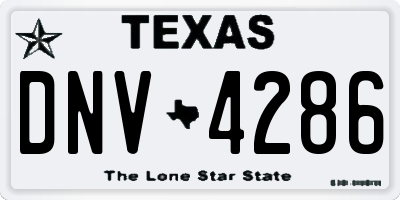 TX license plate DNV4286