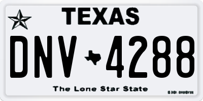 TX license plate DNV4288