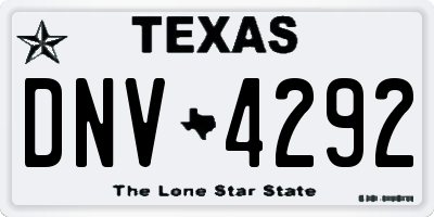 TX license plate DNV4292