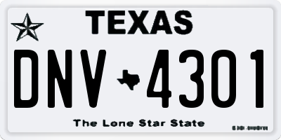 TX license plate DNV4301