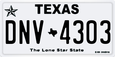 TX license plate DNV4303