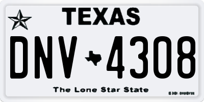 TX license plate DNV4308