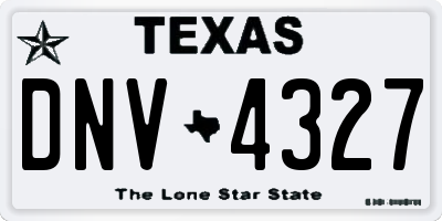 TX license plate DNV4327