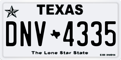 TX license plate DNV4335