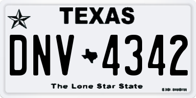 TX license plate DNV4342