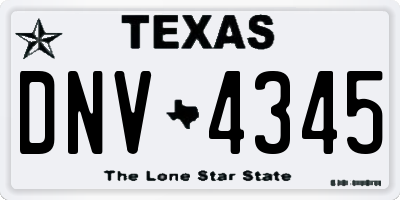TX license plate DNV4345