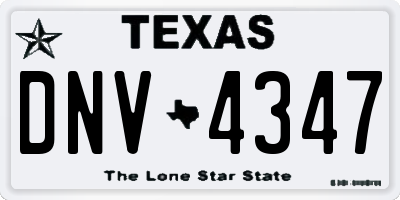TX license plate DNV4347