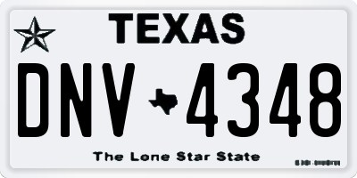 TX license plate DNV4348