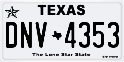 TX license plate DNV4353