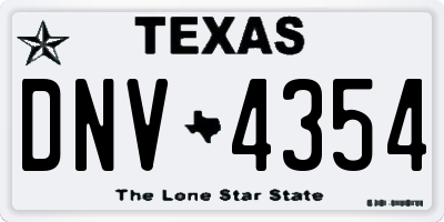TX license plate DNV4354
