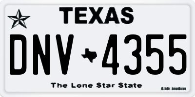 TX license plate DNV4355
