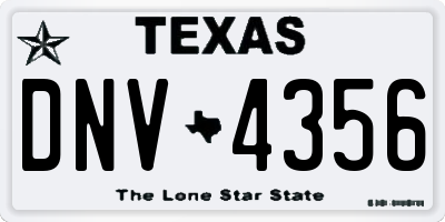 TX license plate DNV4356