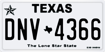 TX license plate DNV4366