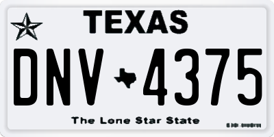 TX license plate DNV4375