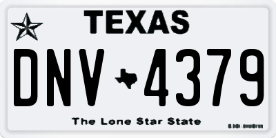 TX license plate DNV4379