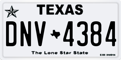 TX license plate DNV4384