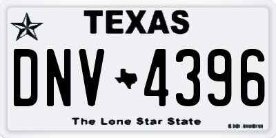 TX license plate DNV4396