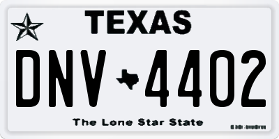 TX license plate DNV4402