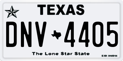 TX license plate DNV4405