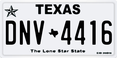 TX license plate DNV4416