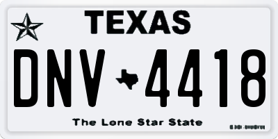 TX license plate DNV4418