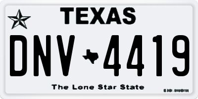 TX license plate DNV4419