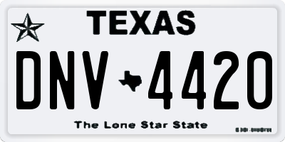 TX license plate DNV4420