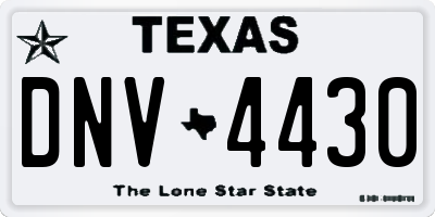 TX license plate DNV4430