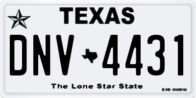 TX license plate DNV4431