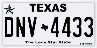 TX license plate DNV4433
