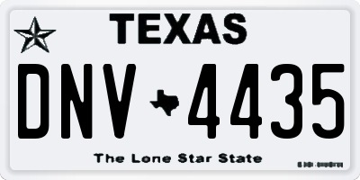 TX license plate DNV4435