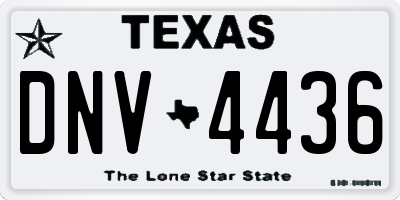TX license plate DNV4436