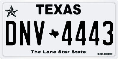 TX license plate DNV4443