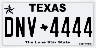 TX license plate DNV4444