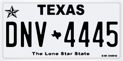 TX license plate DNV4445