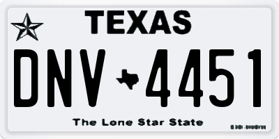 TX license plate DNV4451