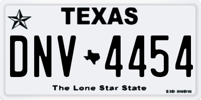 TX license plate DNV4454