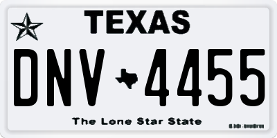 TX license plate DNV4455
