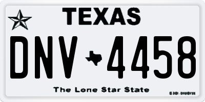 TX license plate DNV4458