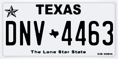 TX license plate DNV4463