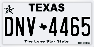 TX license plate DNV4465
