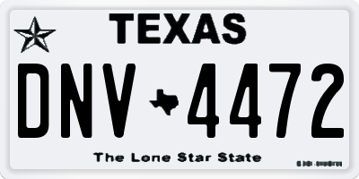 TX license plate DNV4472