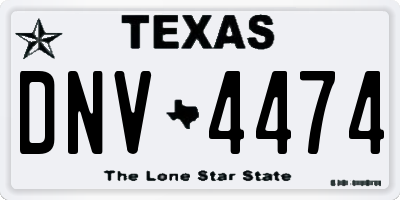 TX license plate DNV4474