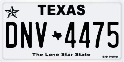 TX license plate DNV4475