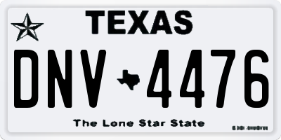 TX license plate DNV4476
