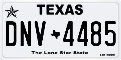 TX license plate DNV4485