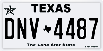 TX license plate DNV4487