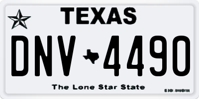 TX license plate DNV4490