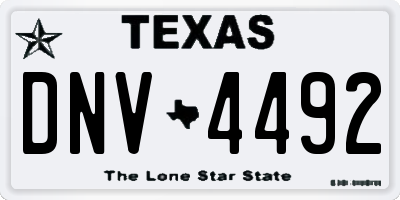 TX license plate DNV4492